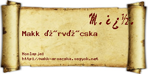 Makk Árvácska névjegykártya